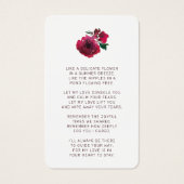 Carte de prière photo Sympathy Red Rose Floral Gol (Dos)