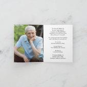 Carte de prière pliée avec photo simple de mémoria (Intérieur)