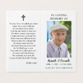 Carte de prière pliée simple pour les funérailles (Outside Unfolded)