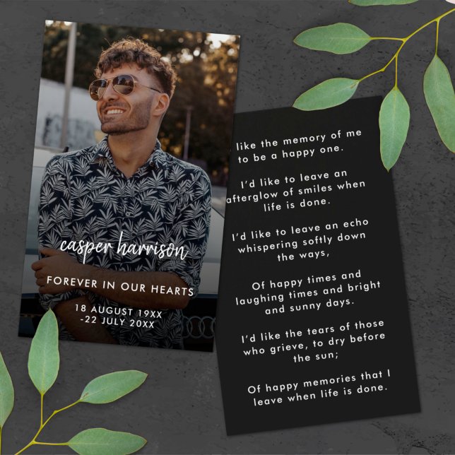 Carte de prière poétique pour les funérailles comm (Créateur téléchargé)