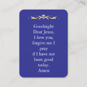 Carte de prière pour enfant personnalisée (Dos)