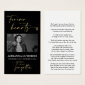 Carte de prière pour la photo commémorative de scr (Devant & derrière)