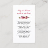 Carte de prière pour la photo florale rose (Dos)