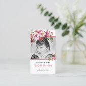 Carte de prière pour la photo florale rose (Debout devant)