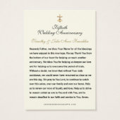 Carte de prière pour l'anniversaire du Mariage cat (Dos)