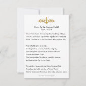 Carte de prière pour le Pape Léon XIV, Vicaire du  (Dos)