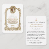 Carte de prière pour les écritures Mariages cathol (Devant / Derrière)