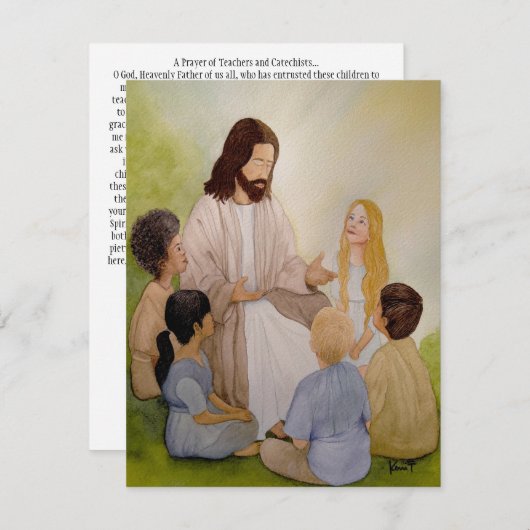 Carte de prière pour les enseignants et les catéch (Devant / Derrière)