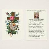 Carte de prière pour les funérailles chrétiennes (Devant & derrière)