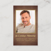 Carte de prière pour les funérailles de la photo B (Devant)