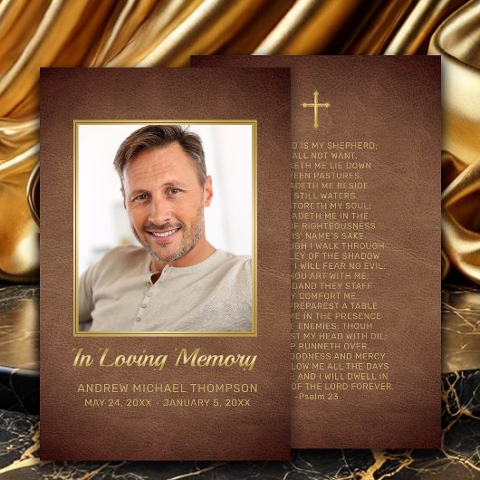 Carte de prière pour les funérailles de la photo B