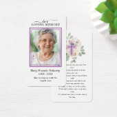 Carte de prière pour les funérailles florales blan (Bureau)