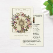 Carte de prière pour les funérailles florales de J (Bureau)