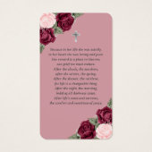 Carte de prière pour les funérailles florales rose (Dos)