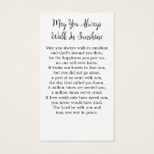 Carte de prière pour papillon patriotique Memorial (Dos)