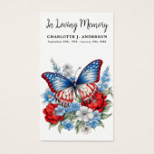 Carte de prière pour papillon patriotique Memorial (Devant)