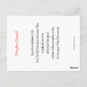 Carte de prière Prophète Daniel (Dos)