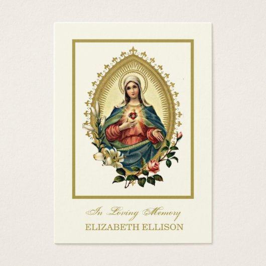 Carte de prière religieuse pour les funérailles de (Devant)