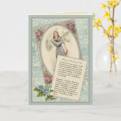 Carte de prière religieuse vintage St. Jeanne d'Ar (Fleur jaune)