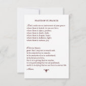 Carte de prière Rose du 40e anniversaire devant (Dos)