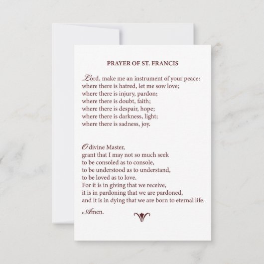 Carte de prière Rose du 40e anniversaire devant (Dos)