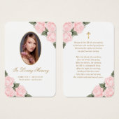 Carte de prière rose rose pâle (Devant & derrière)