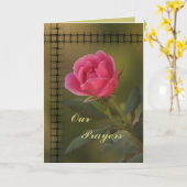 Carte de prière rosée Knockout - personnaliser (Fleur jaune)