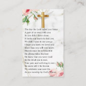 Carte de prière Rosy Blush Photo (Dos)