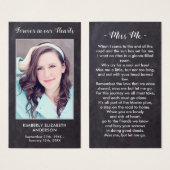 Carte De Prière Rustique De Célébration De La Vie (Devant & derrière)