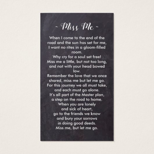 Carte De Prière Rustique De Célébration De La Vie (Dos)