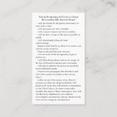 Carte de prière Sacré-Coeur (Dos)