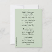 Carte de prière Saint Christopher (Dos)