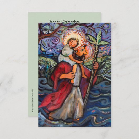 Carte de prière Saint Christopher (Devant / Derrière)