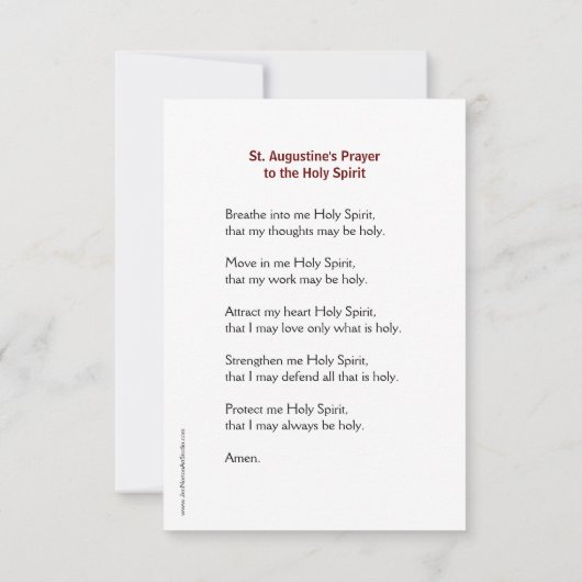 Carte de prière Saint-Esprit (Dos)