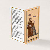 Carte de prière Saint François d'Assise (Extérieur)