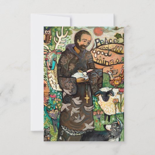 Carte de prière Saint François, Prière de Paix (Devant)