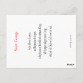 Carte de prière Saint George (Dos)