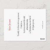 Carte de prière Saint Jérôme (Dos)