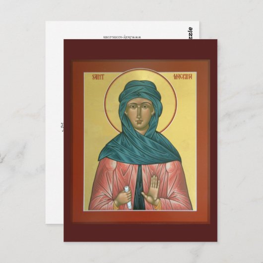 Carte de prière Saint-Macrina (Devant / Derrière)