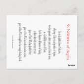 Carte de prière Saint Nektarios (Dos)