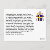 Carte de prière Saint Pape Jean-Paul II (Dos)