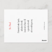 Carte de prière Saint Paul (Dos)