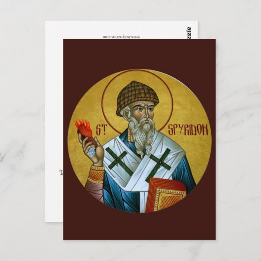 Carte de prière Saint Spyridon (Devant / Derrière)