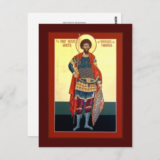 Carte de prière Saint Théodore (Devant / Derrière)