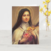 Carte de prière Saint Therese Spirituelle Bouquet (Fleur jaune)