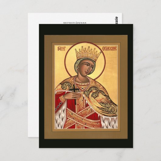 Carte de prière Sainte Catherine (Devant / Derrière)