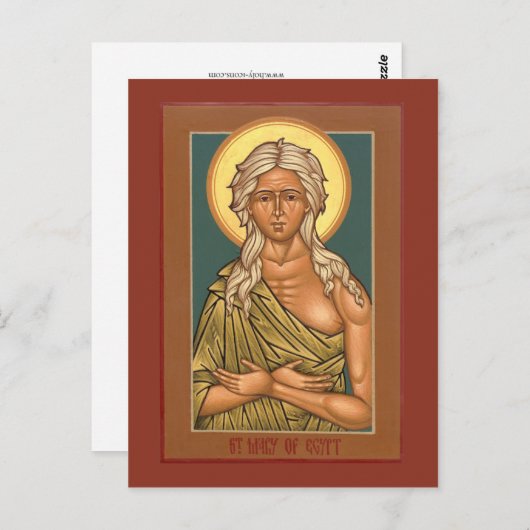 Carte de prière Sainte Marie d'Égypte (Devant / Derrière)