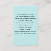 Carte de prière Sainte Reine Vierge Marie (Dos)