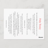 Carte de prière Sainte Trinité (Dos)