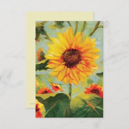 Carte de prière Serenity avec design de tournesol (Devant / Derrière)